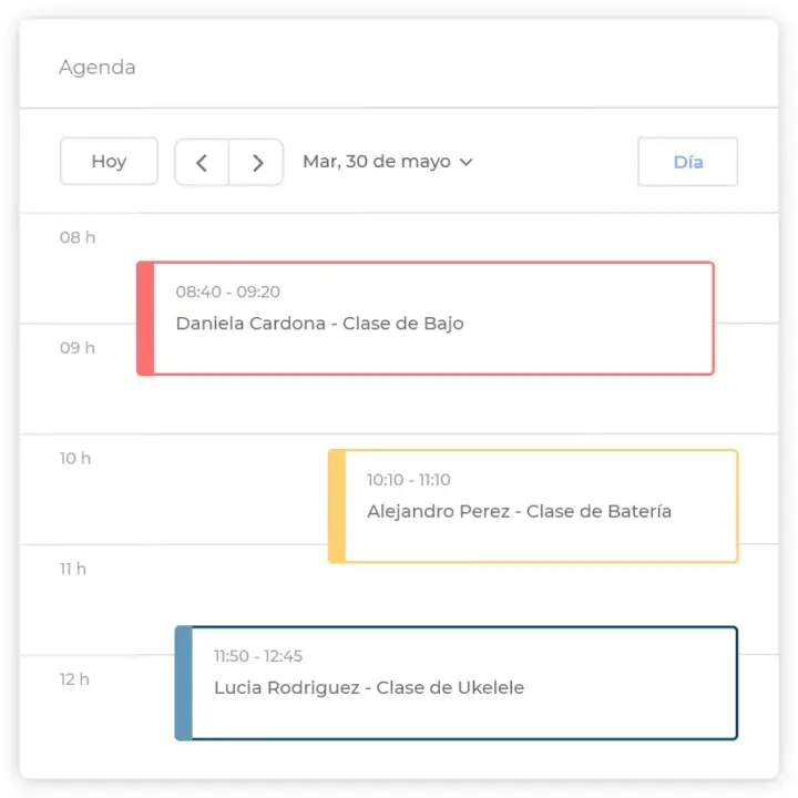 Agenda escuela de musica Datamatic Flow