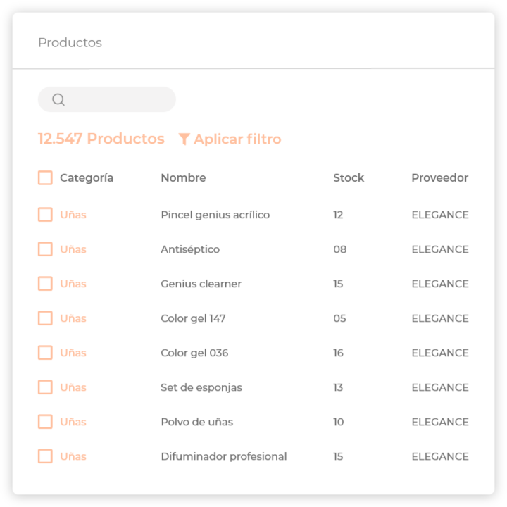 uñas inventario datamatic flow